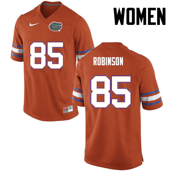 Women Florida Gators #85 James Robinson College Football Jerseys-Orange